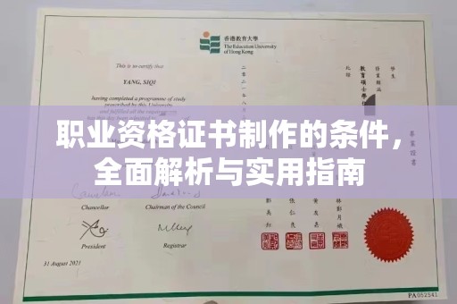 海兴职业资格证书制作的条件，全面解析与实用指南